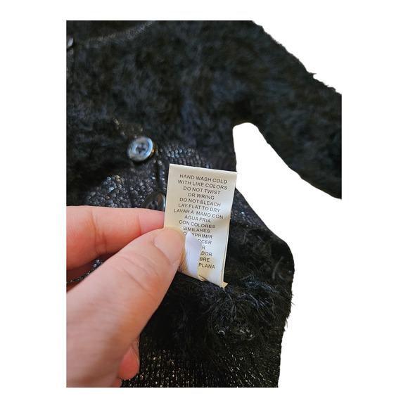 Rewind Medium Black Long Sleeve Button Up Cardigan - Picture 5 of 9